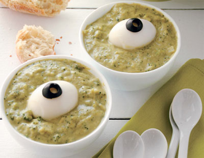 Matthew Mead's Broccoli Soup with Eyeballs from Epicurious