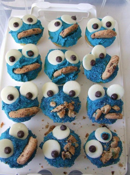 Cookie-Monster-Cupcakes