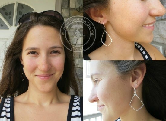 earrings silver diamond