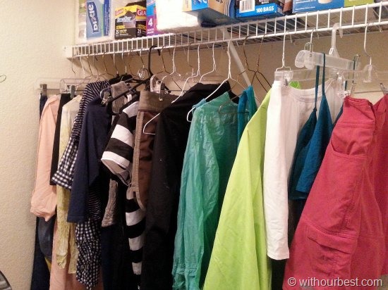 hanging clothes to dry laundry room