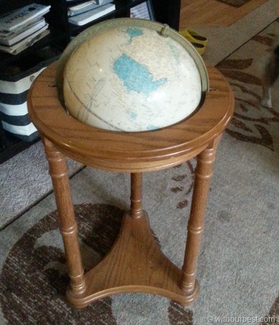 world globe with stand