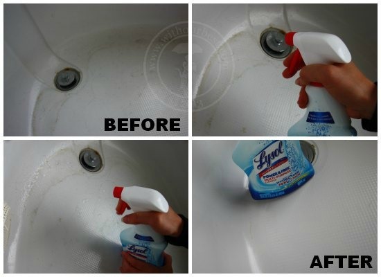 before and after lysol cleaning