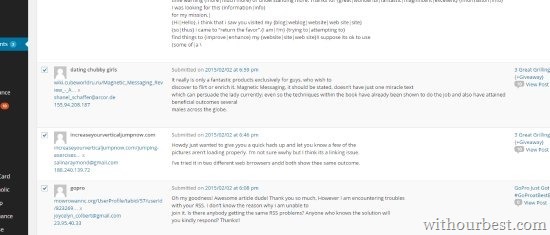 blog spam comments